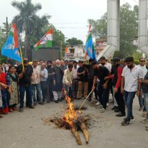 Congress Burns Effigies of ED, BJP Government Across Chhattisgarh in Protest Against Chaitanya Baghel’s Arrest