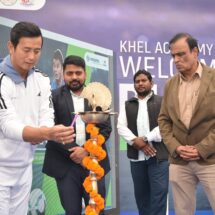 Footballer Bhaichung Bhutia Mentors Young Athletes at BALCO’s Khel Academy in Korba