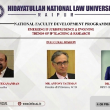 WTO’s Antony Taubman Delivers Inaugural Lecture at HNLU’s National FDP on Emerging IP Jurisprudence
