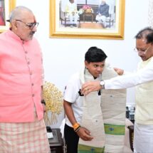 Chief Minister Shri Vishnu Deo Sai felicitates India U-19 women’s team vice-captain Mahak Narwase